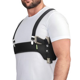 Shoulder Holster - Everyday Concealed Carry, Men's/Women's Chest Holster. Fits 9mm, Glock, Ruger LCP, Sig P365, and Other Similar Black, Right Hand 51” L