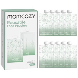 Momcozy Reusable Baby Food Pouches for Toddlers,BPA Free Plastic,Food Safe,Freezer Safe,Refillable for Applesauce Yogurt & Puree Squeeze Pouch,10 Packs,4oz