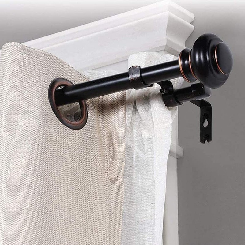 ANCLLO Heavy Duty Curtain Rod Brackets Double Curtain Rod Holders,