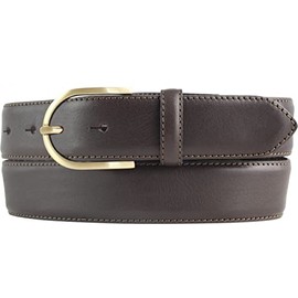 BELTINGER High Quality Women's Belt Made of Full Cowhide Leather with Golden Belt Buckle 3.5 cm | Cambered Leather Belt Women's 35 mm | Women's Belt Made in Italy, Brown, Gold