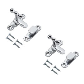 TERF® Showcase Type Catch Polished Chrome 40mm Door Turn Catches Cupboard Cabinet Wardrobe Latch Catch Lock Gate Shed Door Rabbit Hutch Thumb Turn Button with Fixing Screw - Pack of 2
