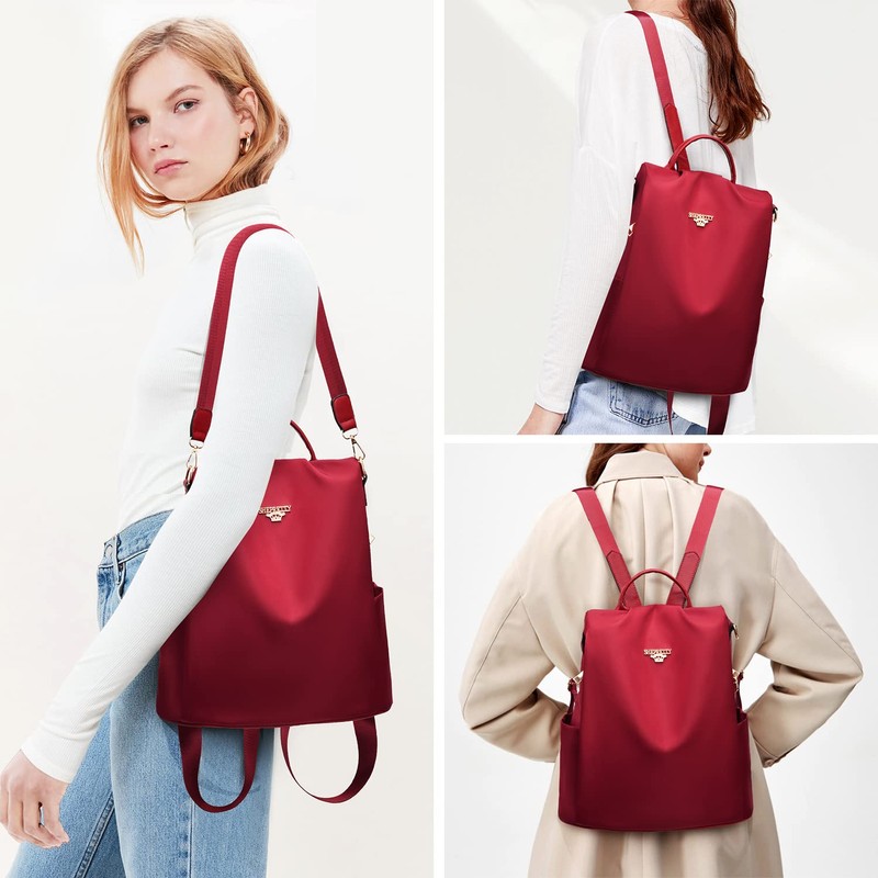 shepretty Women's Anti-Theft Backpack Shoulder Bag School Bag, 3-8864red, Practical,