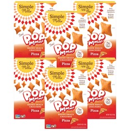 Simple Mills Pop Mmms Pizza Baked Snack Crackers, Gluten Free, 4 Ounce (Pack of 6)