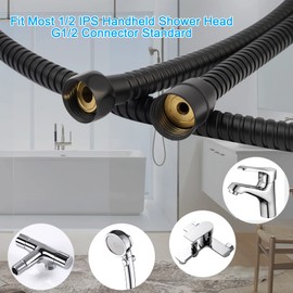Hibbent All Metal Shower Hose, 59 Inch Stainless Steel Extra Long Shower Hose Replacement, Anti-twist Handheld Shower Head Hose Extension, Shower Hose Extender, Oil Rubbed Bronze