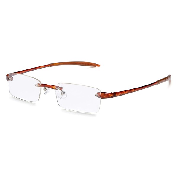 Visualites 1 Tortoise 2.50 Power Lightweight Rimless Reading Glasses For