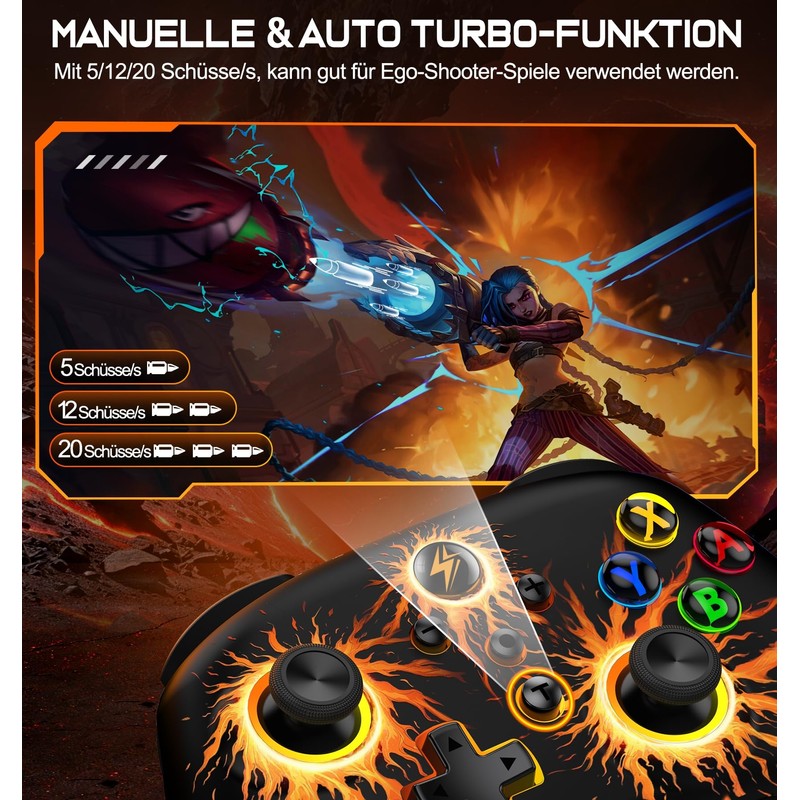 Switch Controller Wireless Switch Pro Controller with Cool RGB Appearance