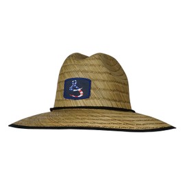 Hook & Tackle® Men's American Lifeguard Fishing Stretch Fit Straw Hat Natural Large/X-Large