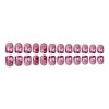TENPAL Valentine's Day Press on Nails,24pcs Glitter Ombre Short Square