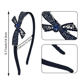 4 PACK Flower Headbands For women, Pearls Rhinestone Hair Accessories for Women Girls, Crystal Headband Luxury Vintage Shiny Butterfly Hair Bands for Women's Hair