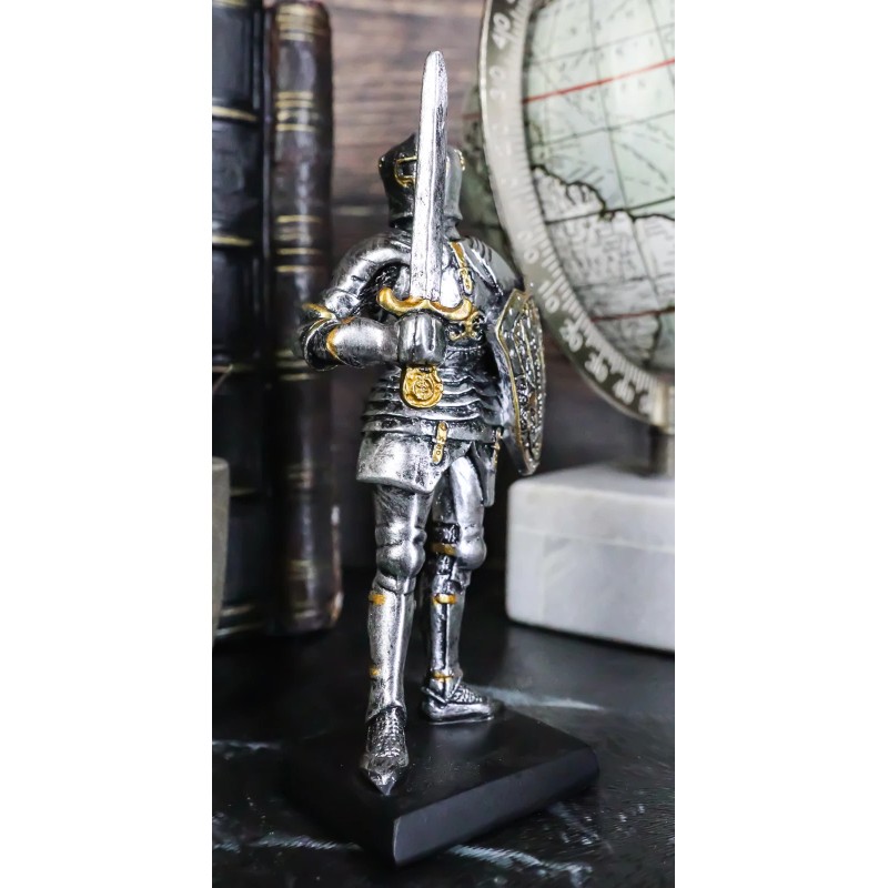 Suit Of Armor Medieval Knight Guard With Broad Shield and