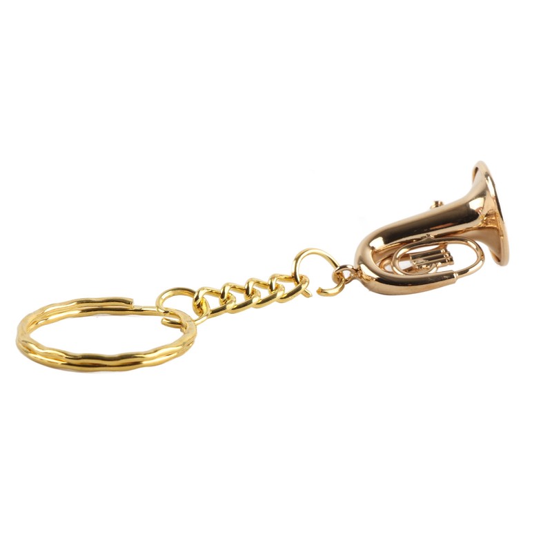 Brass Tuba Key Chain Miniature Golden Musical Instrument Key Chains