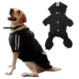 Dog Hoodies Rdc Pet Hoodie Dog Clothes Sweater 4 Legs Jumpsuit Warm Sweat Shirt Cotton Tracksuit Hoodies for Small Dog Medium Dog Large Dog Cat M, Black