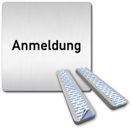 Türschilder24 XXL Door Sign 125 x 125 mm Registration 1.5 mm Aluminium Solid Material 100% Made in Germany (Registration + Spacer)