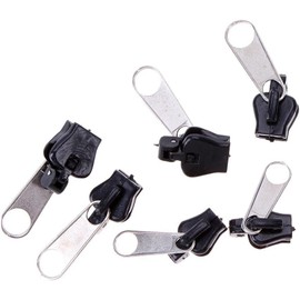 6Pcs Black Fasteners Fix Zip Puller Zipper Repair Kit Replacement Zip Slider Teeth Zippers,Design Arts, Crafts and Sewing，Replacement Zipper，Fasteners，Zippers