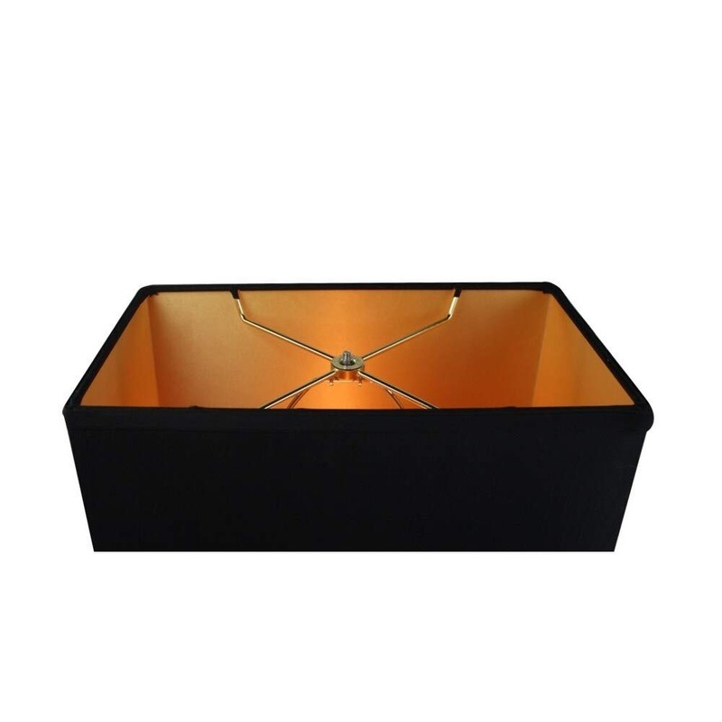 Black Rectangular Drum Hardback Lampshade (14x8) X 10 Modern Contemporary