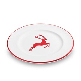 GMUNDNER KERAMIK Dessert Plate Gourmet Diameter 22 cm Ruby Red Stag Crockery Handmade in Austria