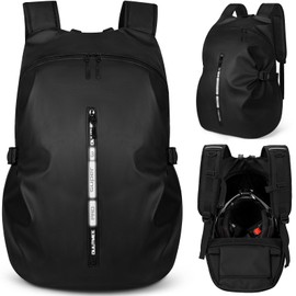OUUTMEE Motorcycle Backpack, Waterproof Helmet Backpacks for Men Large Capacity Storage Motorcycle Bag with Reflective Stripe