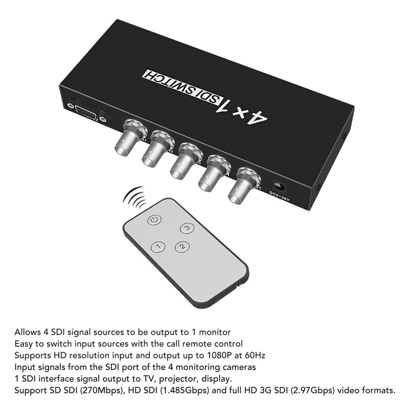SDI Switcher 4x1 4 in 1 Out 1080P Resolution SDI