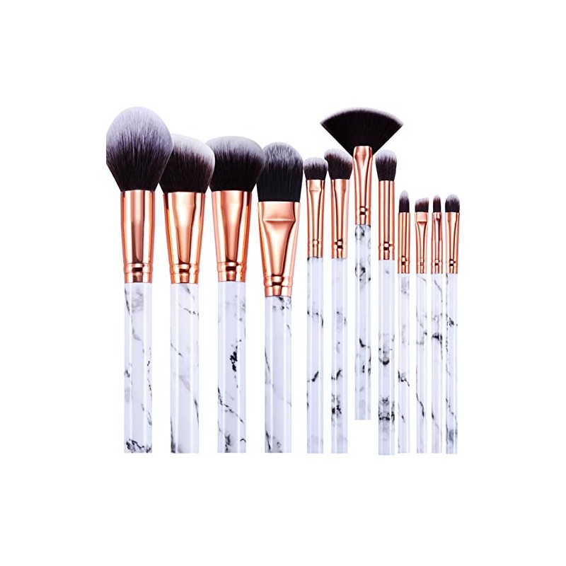 Makeup Brushes Set of 12 Marble Make Up Brushes with