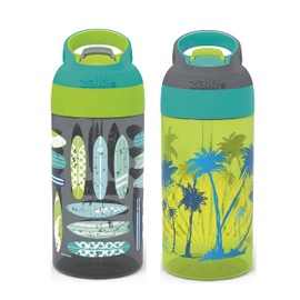 Zak Designs Riverside Beach Life - Botella de Agua para Niños