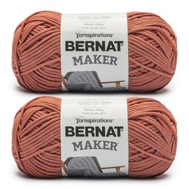 Bernat Maker Fawn Yarn - 2 Pack of 250g/8.8oz - 72% Cotton 28% Nylon - #5 Bulky - 290m/317Yards - for Knitting, Crochet and Amigurumi