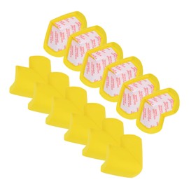 MECCANIXITY 12 Pack Soft Corner Protector, Rubber Foam Furniture Proofing Corner Guards Edge for Fireplace Table Stair, Yellow