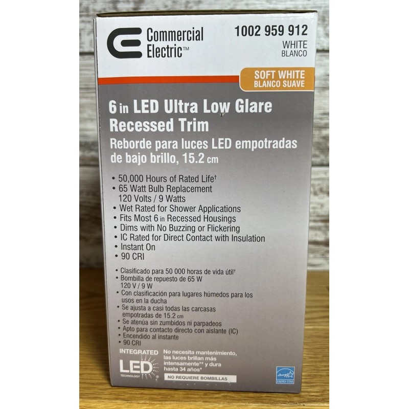Commercial Electric 6 inch 3000K Soft White Integrated LED Recessed