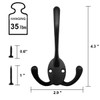 HADWER Wall Mounted Coat Hooks 5 Pack Heavy Duty Black