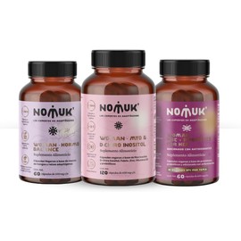 Nomuk | Kit Integral para la Mujer Woman Hormo Balance + Pre+Probióticos + Myo & D-Chiro Inositol | Fórmula Completa para el Bienestar Femenino | 1 Mes de Suministro