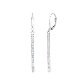 Elli Earrings Ladies Hanger Geo Rod with Crystals in 925 Sterling Silver