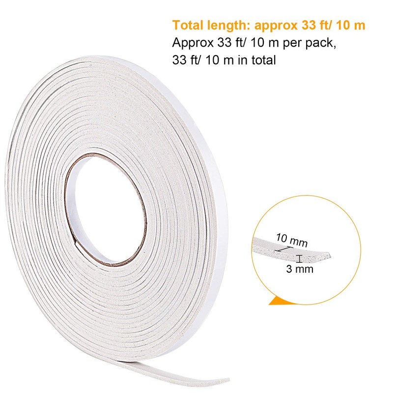 Hestya 10 m Foam Draught Excluder Weather Strip Tape Weatherstrip