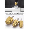 Saipe 3pcs Heavy Duty Pipe Reaming Step Drill Bit Set