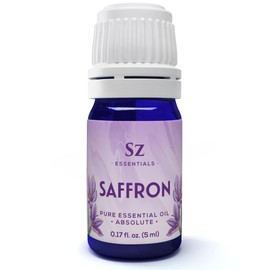 Sz Essentials - Saffron Essential Oil, 100% Pure, Extracted from Stigmas of The Saffron Flower - Spicy & Floral Scent with Earthy Overtones - Therapeutic Grade & Vegan - 0.17oz (5ml)