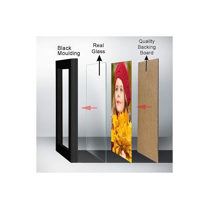 Photo Frame, 6 x 4, Black - Pack of 2,