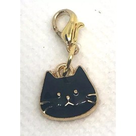 Unbranded Charm Clip-On Black Cat Kitten 2 Bracelet Purse Bag Zipper Backpack Keychain - F