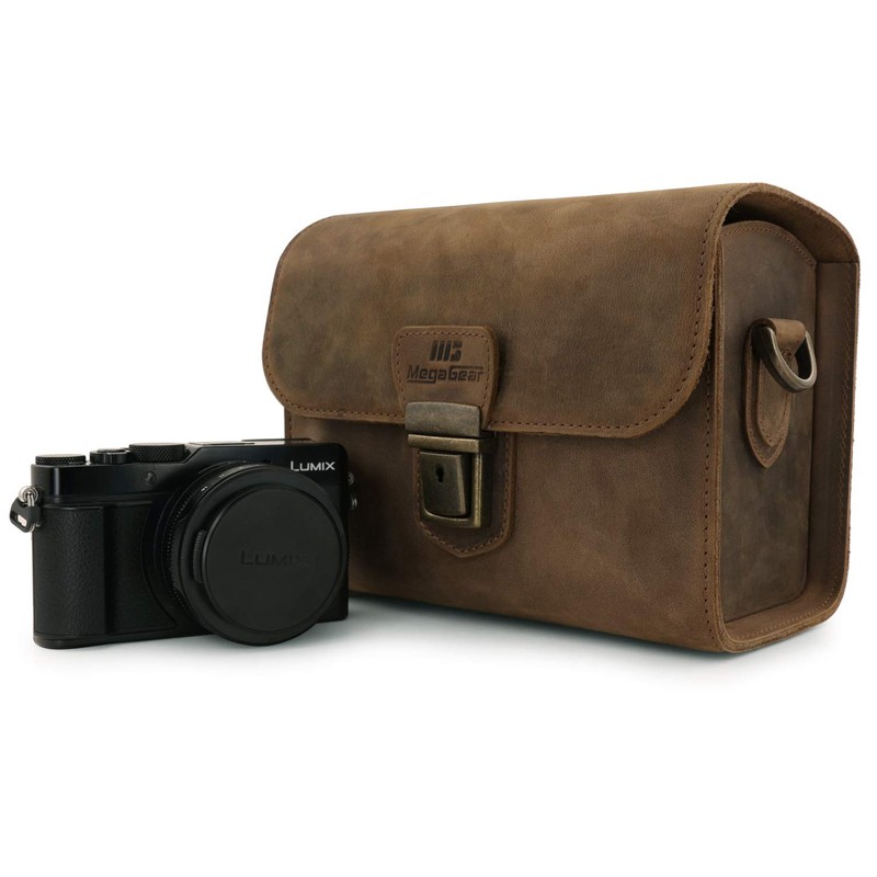 MegaGear MG1724 Pebble Genuine Leather Camera Case Bag for Instant