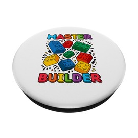 2 Year Old Blocks Building Master Builder 2nd Birthday Boy PopSockets Adhesive PopGrip