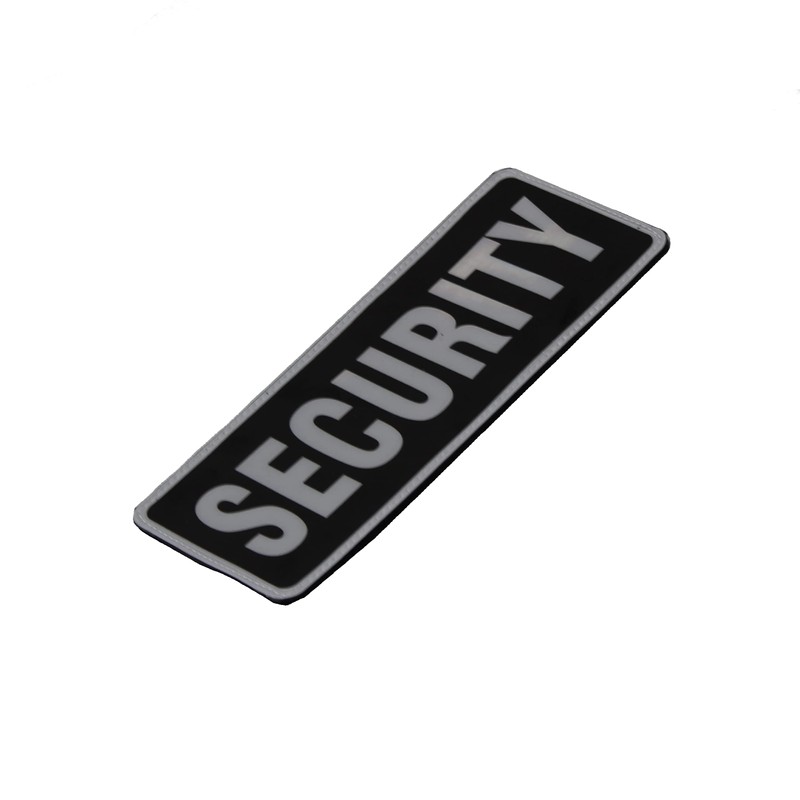Large Black Reflective Security Badge | Hook and Loop Security