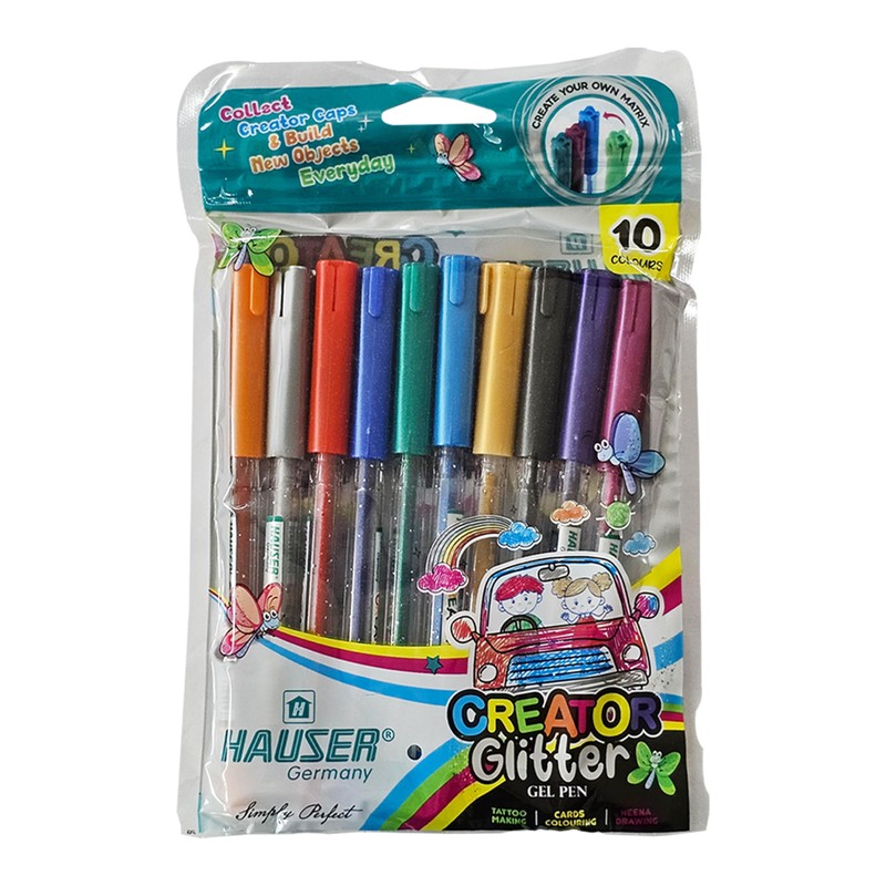 CREATOR Glitter Gel Pens, MULTICOLOUR, Medium Point (1.0mm), Pack of