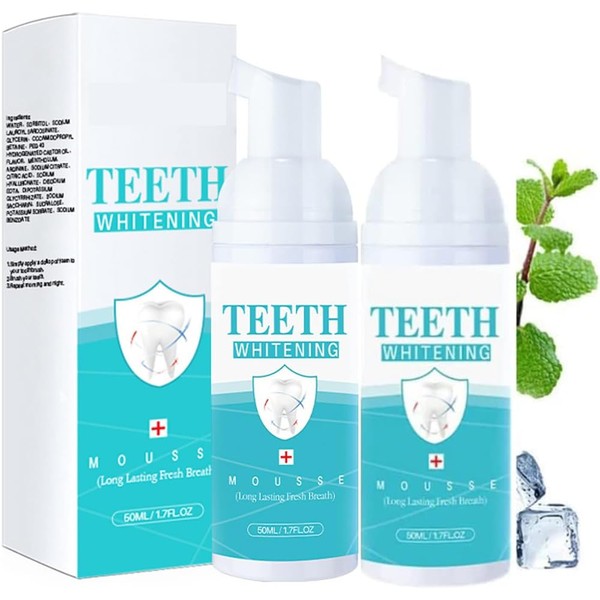 Teethaid Mouthwash, 2 Pieces Teeth Aid Mouthwash, Teethaid Mouthwash Whitening Toothpaste Foam, Nature Teeth Whitening Foam Toothpaste, Oral Care Toothpaste Replacement Mouthwash (100 ml)