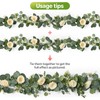2 Pack 12FT Artificial Eucalyptus Flower Garland with 6 Champagne