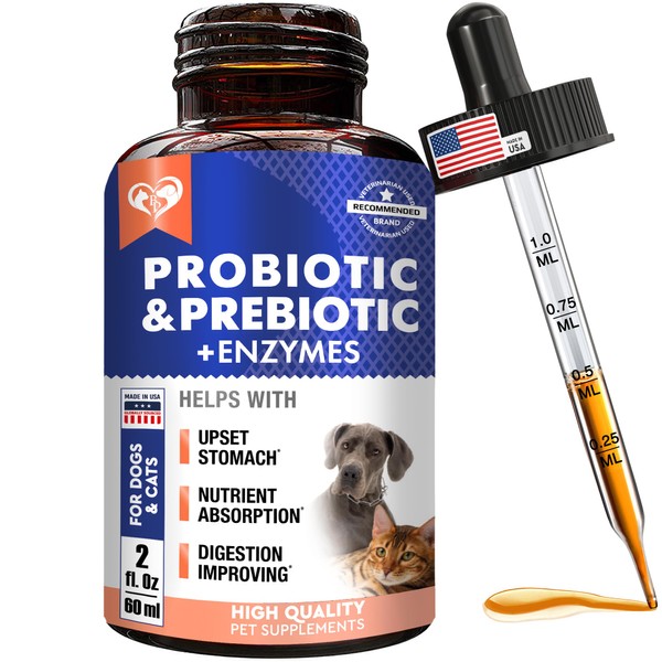 Probiotics & Prebiotics with Enzymes for Dogs and Cats -