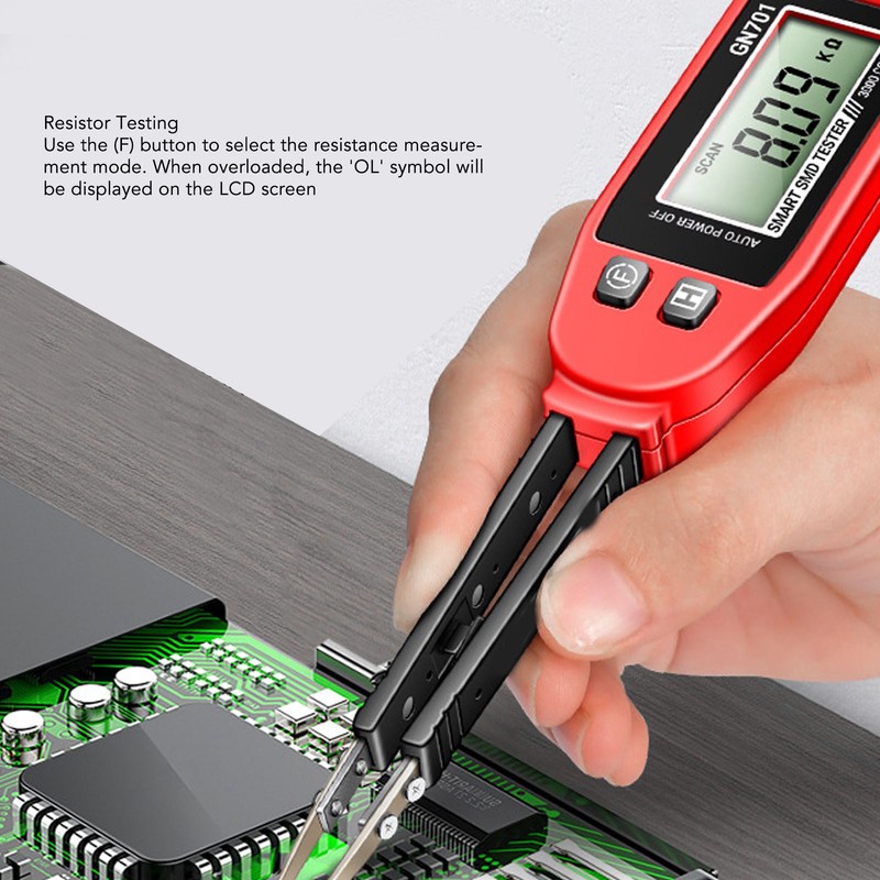 SMD Tester High Accuracy Gold Plated Tweezers Diode Resistance Capacitance