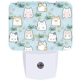 AKKAVNIA Cute Cats Night Light Plug-in Wall Decorative Night Lamp with Dusk to Dawn Sensor Led Night Light Bedroom Kitchen Hallway Stairs Wall Lamp