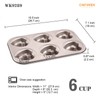 CHEFMADE - Molde de donut para pasteles, 6 cavidades antiadherentes