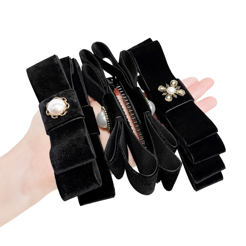 (3 types) Burnaby Black Velvet Pendant Ribbon Banana Pin Star