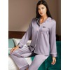 LONXU Women‘s Satin Pajamas Set Gray S