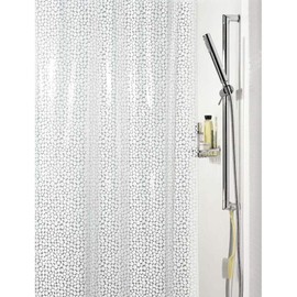 Spirella Galet PEVA Plastic Shower Curtain Opaque, 180 x 200 cm, White