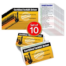 Forklift Operator Safety Training Cards - 10 Cards - Forklift Driver Card - Operator Safety - Wallet Forklift Training Card (1 pack of 10 cards)