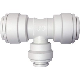 IPW Industries Inc-John Guest - Polypropylene Reducing Union Tee Quick Connect Fitting 3/8" OD x 1/4" OD x 3/8" OD/Single- PP30120812W